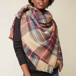 Traditional Plaid Blanket Scarf